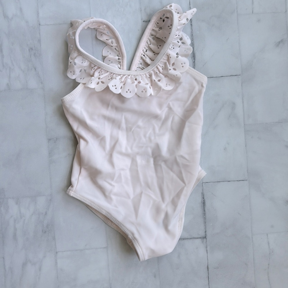 Lili Gaufrette Pale Pink One-Piece Swimsuit Size 1 Year